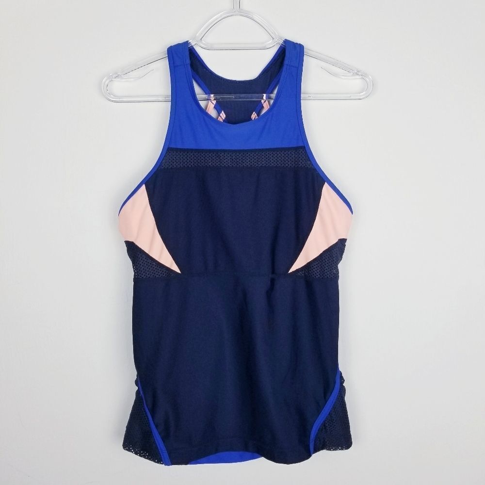 Athleta Color Block Racerback Workout Tank Top - Picture 1 of 6